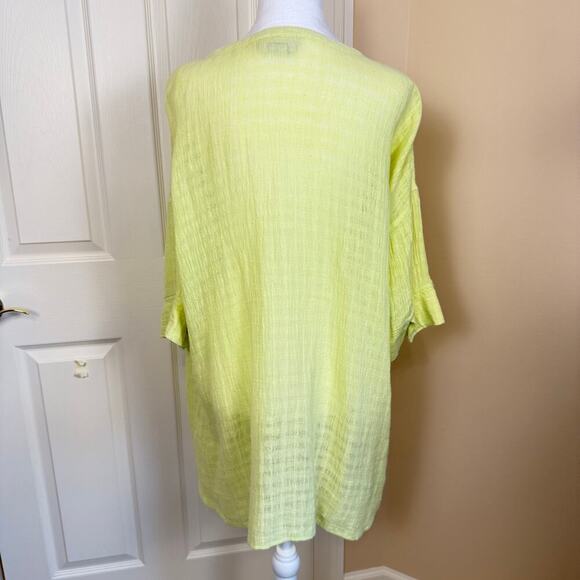 Soft Surroundings Linen Blend Tunic Top Medium Gauzy V Neck 3/4 Sleeve EUC - Picture 5 of 7
